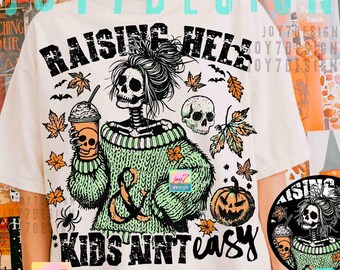 Snarky skelet moeder png sarcastisch herfst mama snarky halloween humor trendy overgestimuleerd moeders ontwerp schedel koffie griezelig seizoen png ORIGINEEL