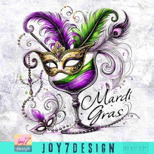 Mardi Gras-cocktail png Retro Mardi Gras-masker png carnaval shirtontwerp png trendy Mardi Gras Party Coquette Mardi Gras Festival png ORIGINEEL afbeelding 3