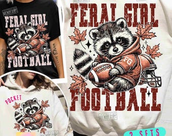 Chica salvaje fútbol PNG Mapache divertido otoño PNG Fútbol retro PNG Camiseta de fútbol de otoño PNG Mamá fútbol PNG Día del juego Diseño retro ORIGINAL