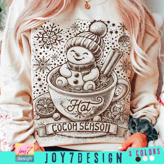 Christmas Hot Cocoa Season PNG Cute Snowman Hot Cocoa Vibes Cute Winter Png Retro Retro Christmas Cozy Season Vintage Trendy Xmas ORIGINAL