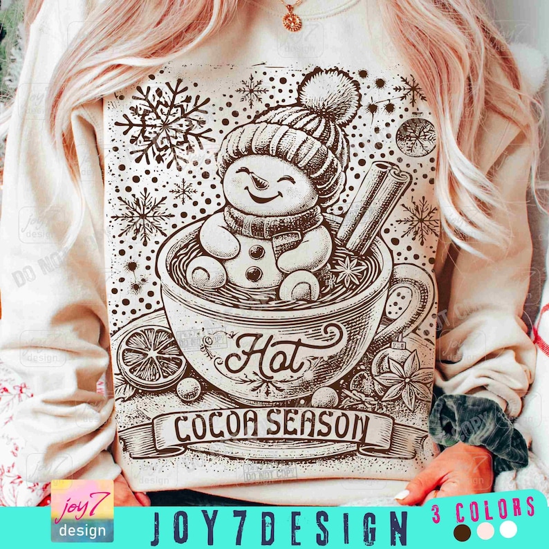 Kerst warme cacao seizoen png schattige sneeuwpop warme cacao vibes schattige winter png retro retro kerst gezellig seizoen vintage trendy xmas origineel afbeelding 1