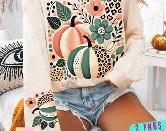 Boho Pumpkins Fall PNG Leopard Pumpkin Boho Fall Shirt Png Fall Pumpkin Season Boho png Trendy Fall Thanksgiving Autumn vibes Png ORIGINAL