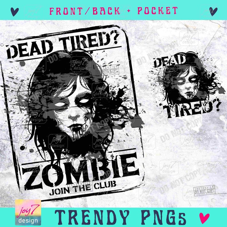 Dood vermoeide zombie enge Halloween png volwassen horror retro Halloween humor grappig Halloween grappig sarcastische png Spooky Vibes png ORIGINEEL afbeelding 2