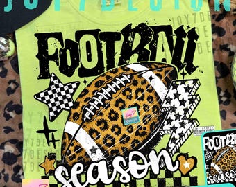 Leopard Football Season PNG Preppy Football Checker Png Coquette Football shirts Png Football Lightning Bolt Football Mom Cheetah ORIGINAL