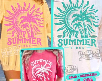 Retro Summer Vibes SVG PNG Summer shirt Svg Summer Png Beach vibes Svg Summer break Svg Cut File Beach Shirt Sublimation Front Back ORIGINAL