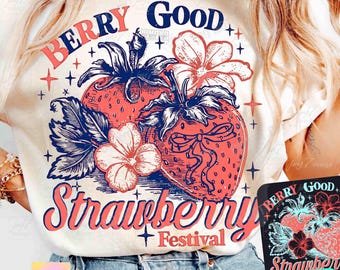 Retro Strawberry Berry Good Shirt Design PNG Girly Summer Vintage design ORIGINAL (Digital Download)