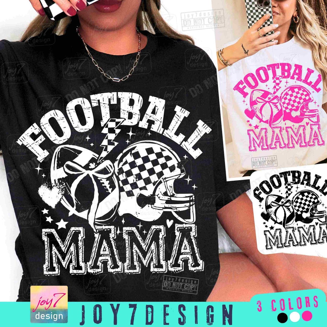 Football Mama Retro PNG Retro Checker Football Helmet Coquette Bow Mom ...