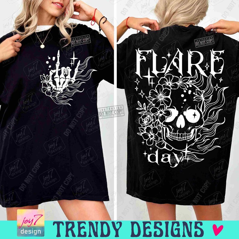 Día de la llamarada SVG PNG Enfermedad crónica Conciencia de la salud Flor Calavera Png Dolor crónico Síndrome de Ehlers-Danlos Esqueleto Spoonie camisa Svg ORIGINAL imagen 4