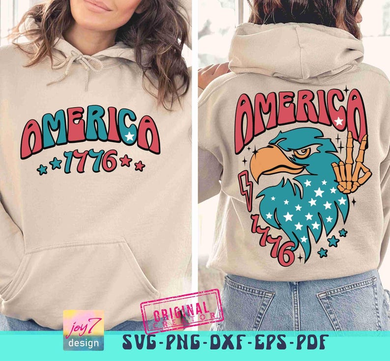 America Eagle Retro 4th of July SVG PNG America shirt Svg Retro America Svg Free Bird Png 4th of July Cut file Independence Day Sublimation image 5