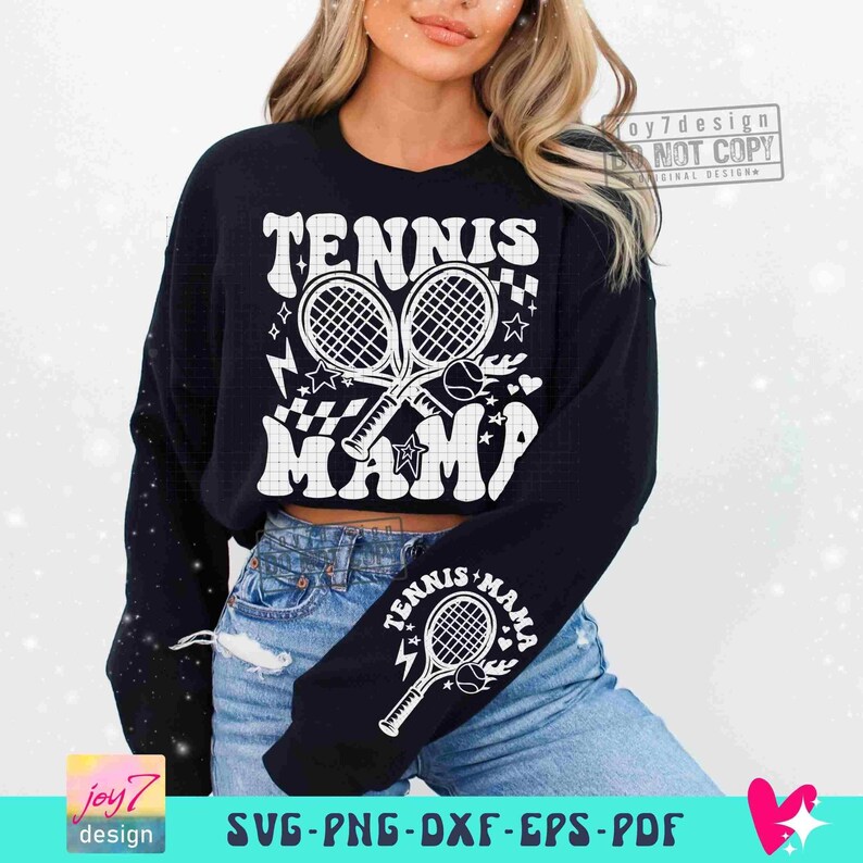 Tennis Mama PNG SVG Tennis Svg Tennis Game Day Tennis Mom Cut File Front Back Svg Sports Png Retro Designs Png Sports Sublimation ORIGINAL image 4