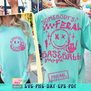 Funny Baseball Mom SVG PNG Somebody's Feral Mom Svg Retro Baseball Mom Png Mom Life Baseball Sublimation Baseball Game Day Cut File Original image 6