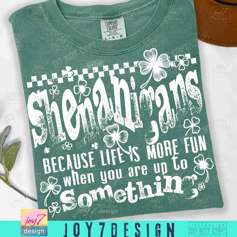 Shenanigans Shamrock St Patricks PNG Funny St Patricks saying Clover Png Retro Shenanigans Png Funny Irish Png Trendy Patty's Day ORIGINAL image 5