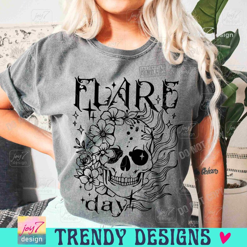 Día de la llamarada SVG PNG Enfermedad crónica Conciencia de la salud Flor Calavera Png Dolor crónico Síndrome de Ehlers-Danlos Esqueleto Spoonie camisa Svg ORIGINAL imagen 6