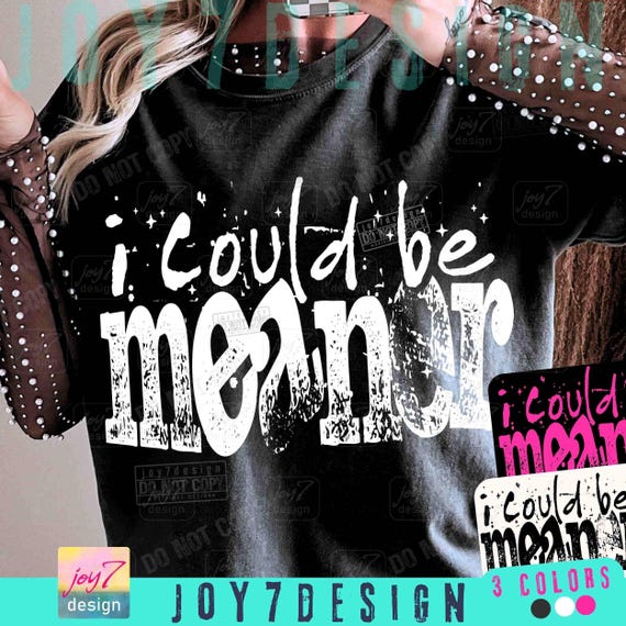 I Could Be Meaner Sarcasm Funny PNG Mean Friend Snarky Png Funny Meme Png Trendy Sassy Funny Spicy Attitude Adult Humor Rude Png ORIGINAL