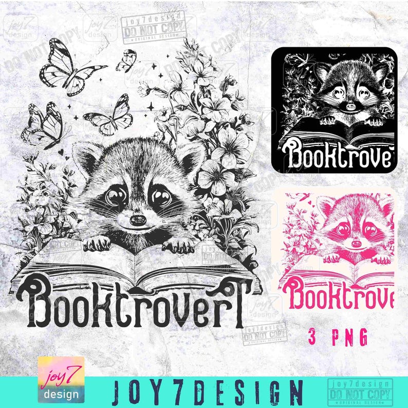 Booktrovert Mapache Divertido PNG Mapache Apasionado de los Libros Linda Flor Amante de los Libros PNG Camiseta de Lectores PNG Libro Divertido PNG Leer Libros Retro Booktok ORIGINAL imagen 2