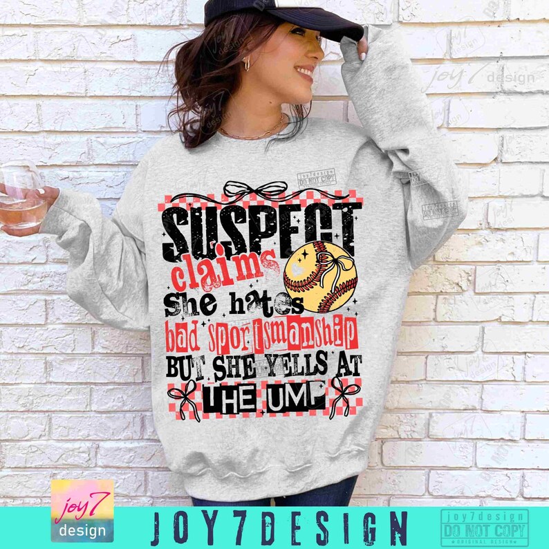 Suspect Claims Softball PNG Funny Softball Game Day Softball Retro Checkered Png Softball Shirt Design Trendy Softball Game Day Png ORIGINAL image 4