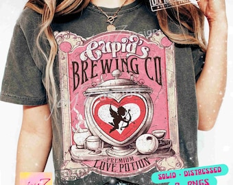 Cupid&#39;s Brewing Co PNG Retro Valentine Png Cupid Sublimation Witchy Png Trendy Vday Valentines Vibes Funny Valentines Sublimation ORIGINAL