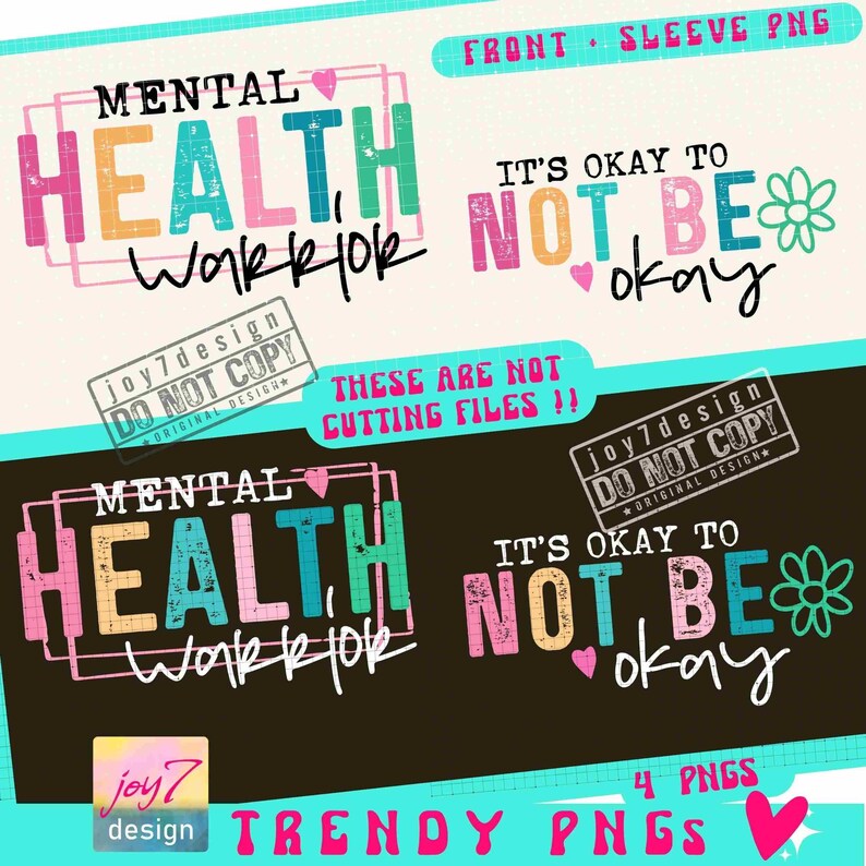 Mental Health Warrior PNG Sleeve Png Affirmations Png Boho self love Its Okay Positive Png Mental health Self Care Png Sublimation ORIGINAL image 2