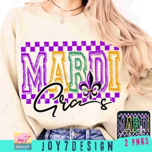 Mardi Gras Checker PNG Mardi Gras Varsity letters Png Carnival shirt design Retro Png Trendy Mardi Gras Party Png Checkered Png ORIGINAL