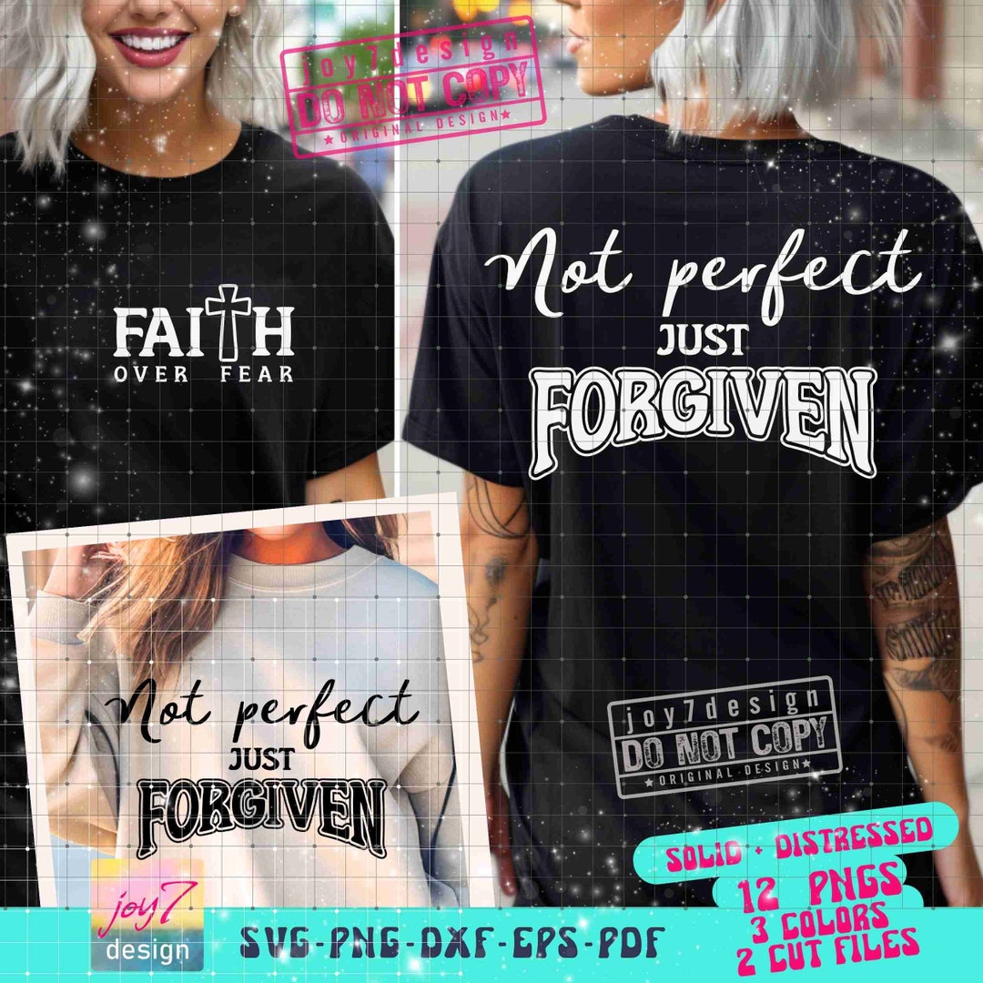 Retro Christian SVG PNG Christianity Svg Faith Over Fear Svg Forgiven ...