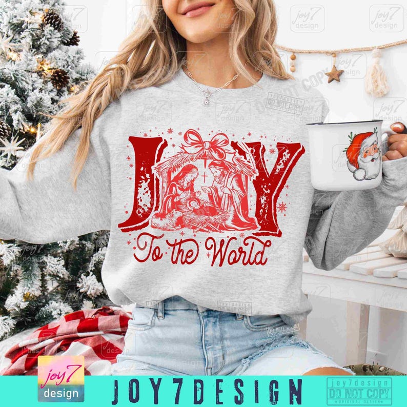 Joy To The World PNG Christian Christmas Nativity Scene Png Retro Christian Png Merry Christmas Christian design Retro Faith God PngORIGINAL image 4