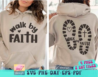 Walk by Faith SVG PNG, Bible verse Svg, Scripture Svg, Faith Svg, Bible Quote Svg Corinthians Svg Religious Svg Popular Christian Easter Svg