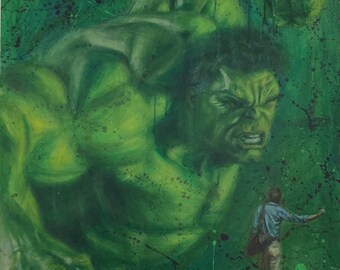 Hulk hand painted canvas