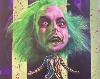 Beetlejuice hand painted canvas