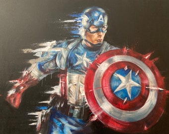 Captain America hand painted canvas