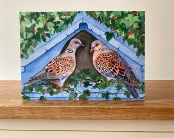 Two Turtle Doves Greetings Card