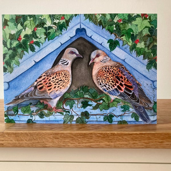 Two Turtle Doves Greetings Card