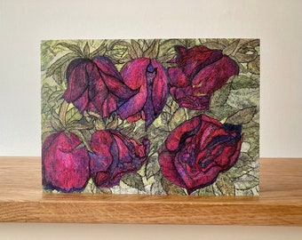 Fading Roses Greetings Card