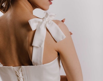 Detachable Bow Satin Straps - Add-On Shoulder Straps