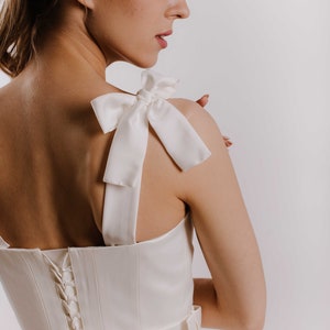 Detachable Bow Satin Straps - Add-On Shoulder Straps