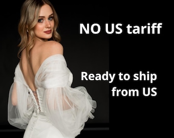 Detachable Tulle Wedding Sleeves: Off-Shoulder Bridal Bishop Sleeves
