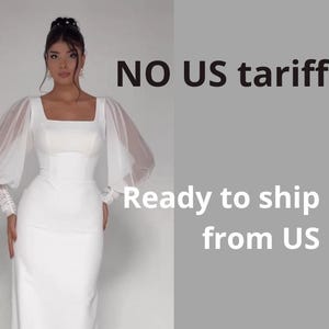 Mangas de tule removíveis para casamento: mangas estilo bispo para noivas off-white imagem 1