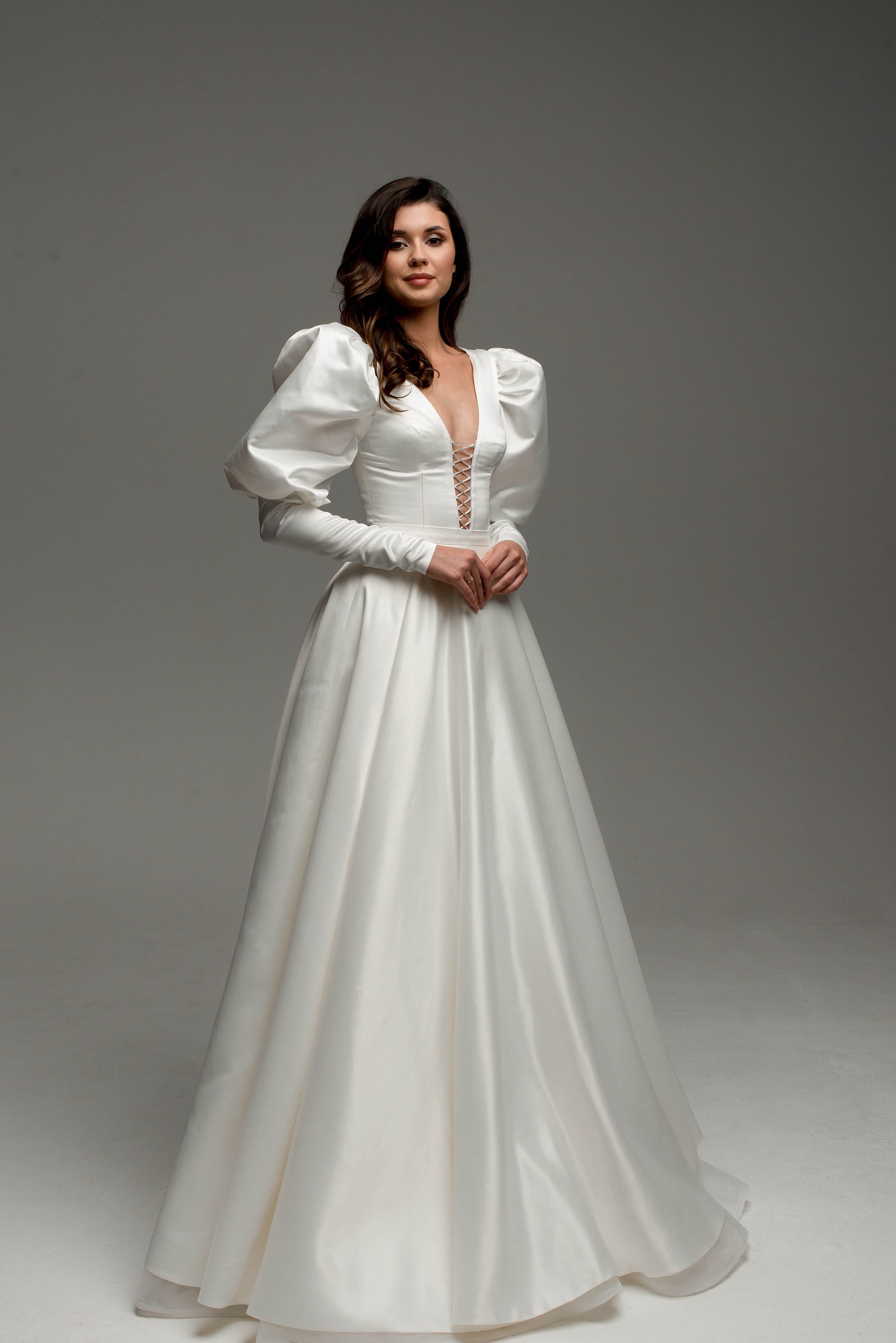 Detachable Sleeves for Wedding Dress Balloon Removable Satin Bridal ...