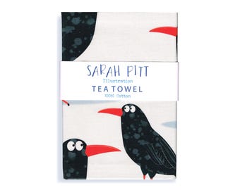 Cornish Chough Tea Towel