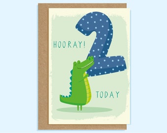 2nd Birthday Crocodile card