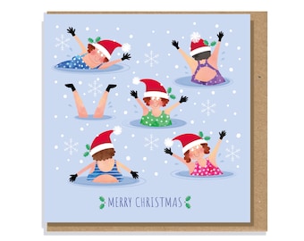 Wild swimmers Christmas card/ Sea swimmers Christmas card