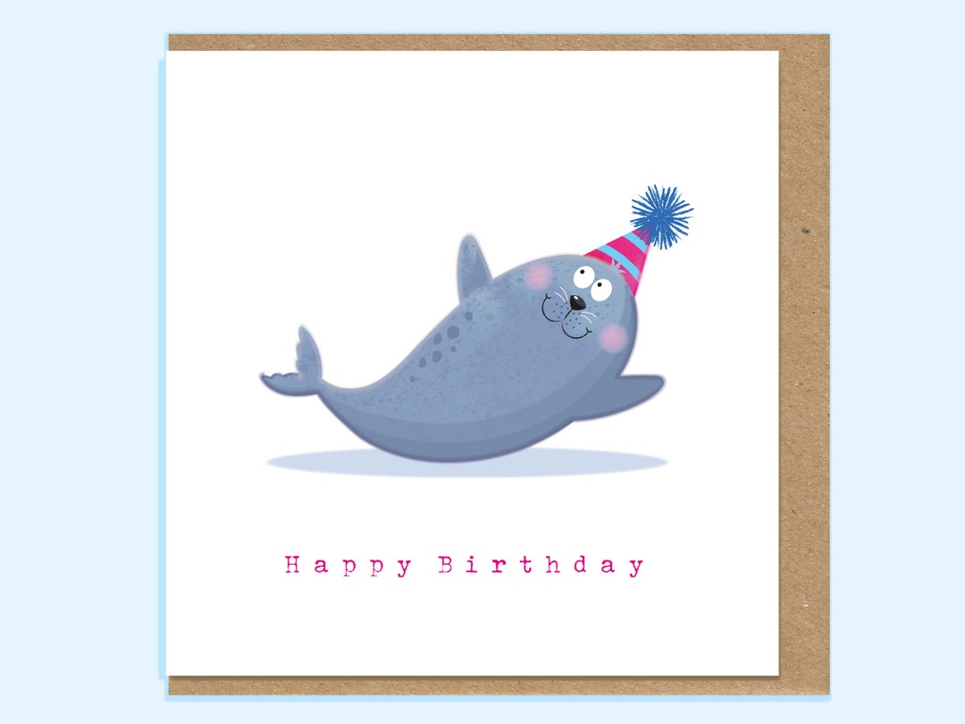 Seal Birthday Card - Etsy