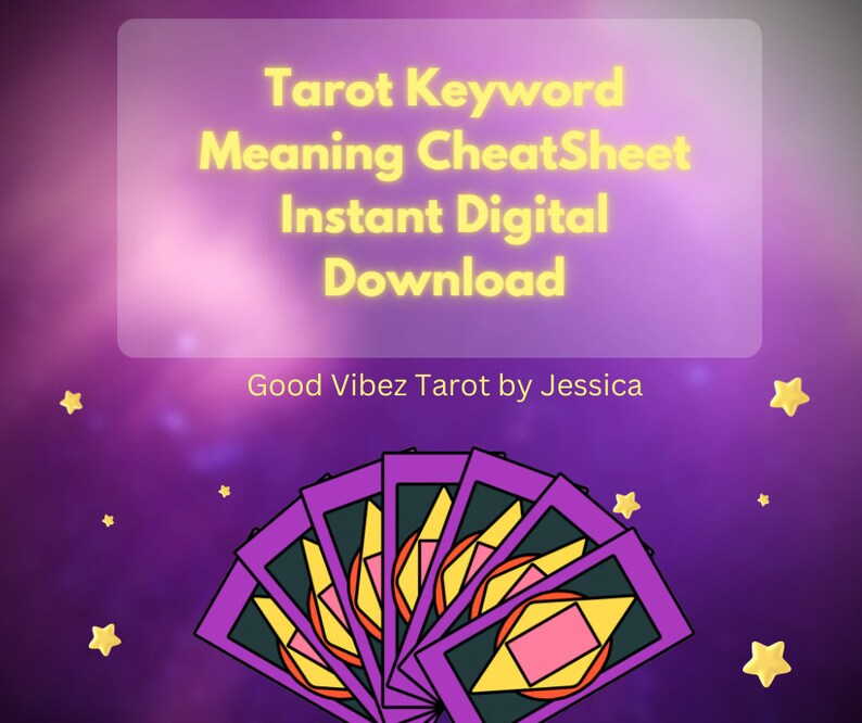 PDF Printable Tarot Keyword Cheat Sheet With Upright & Reversed Tarot