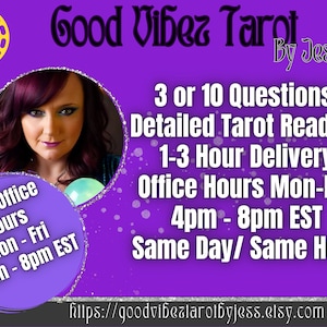 One Hour Tarot/ 3 0r 10 Questions/ Love Tarot Same Hour/ One Hour Reading/ 1 Hour Tarot/ Career Finance Tarot/ Psychic Reading Love