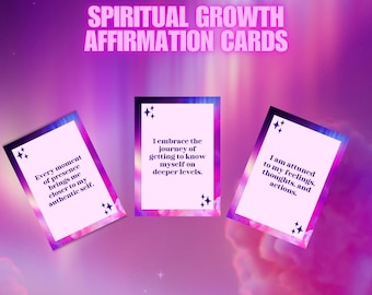 Spiritual Growth Affirmation Cards | Printable Oracle Cards (PDF)