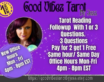Folgefragen zu Ihrer Legung / One Hour / Same Day Tarot Legung / Psychic Liebe Legung