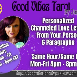 Personalized Channeled Love Letter From Your Soul Mate or Twin Flame/ Same Day Same Hour/ 1 Hour Message From Person/ Psychic Reading Love