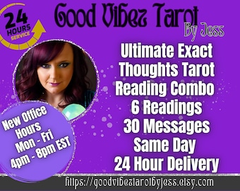 Exact Thoughts Combo Pack 6 Different Readings 30 Thoughts | 24 or 1 Hour Tarot | Same Day Tarot Reading | Same Hour Psychic Reading Love