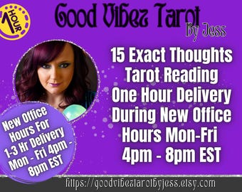 Exact Thoughts | 1 Hour 15 Thoughts| Same Hour Tarot Reading | Same Day Psychic Reading Love