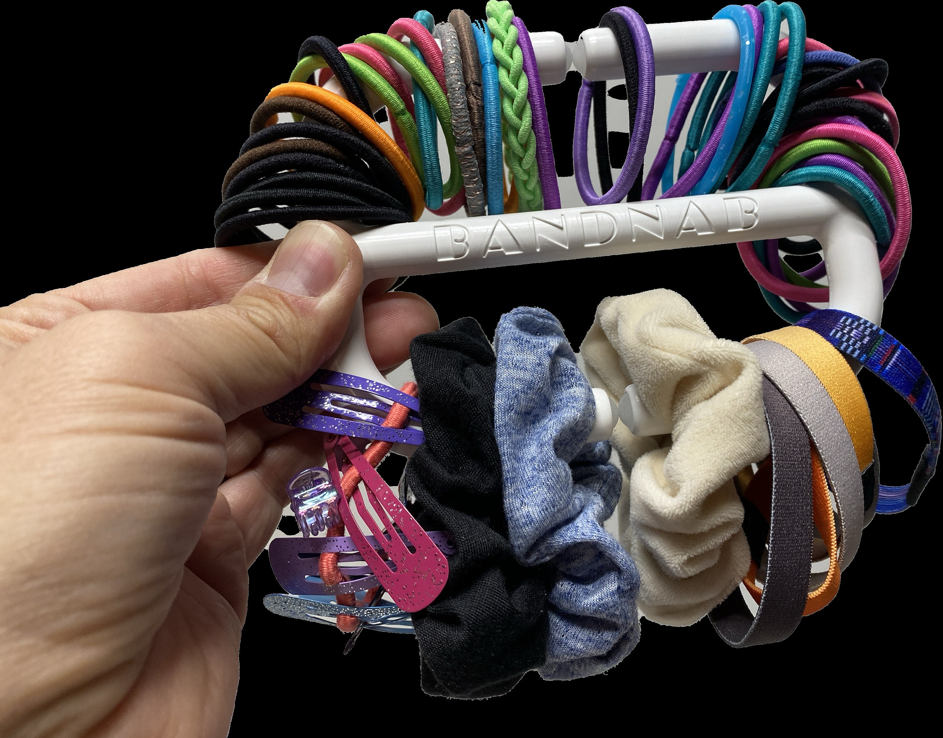 The BANDNAB Hair Tie, Scrunchie, and Banded Accessories Organizer Makes A Great Unique Gift for Anyone with Long Hair.