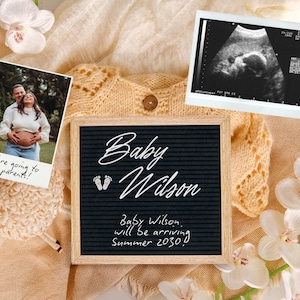 Pregnancy Announcement Template: Editable Sonogram Flat Lay (Digital Download)